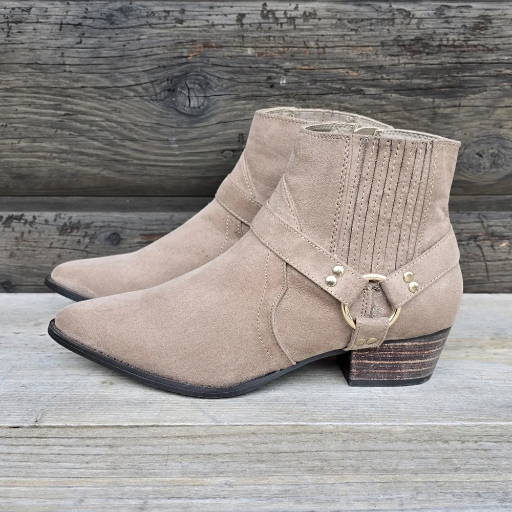 Modern Rush NEW Marta Modern Western Boho Harness Booties 7.5M